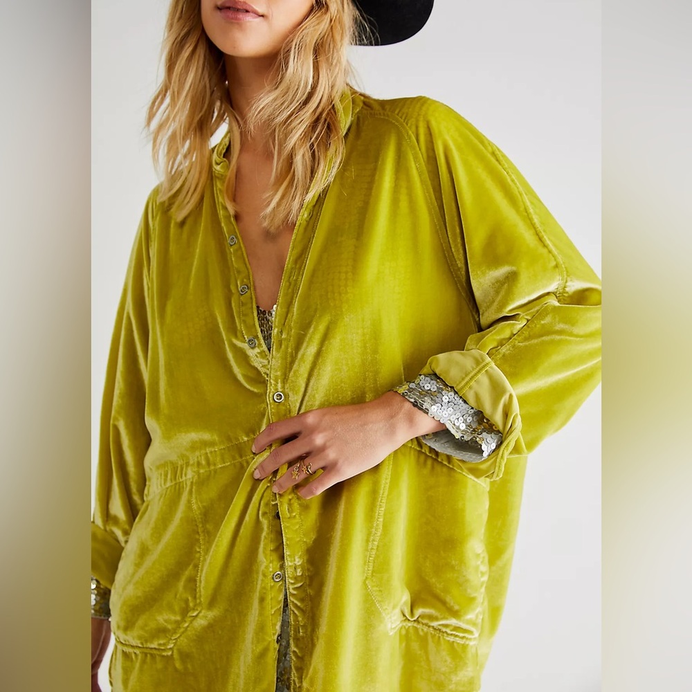 Free People We The Free Summer Daydream Velvet Buttondown